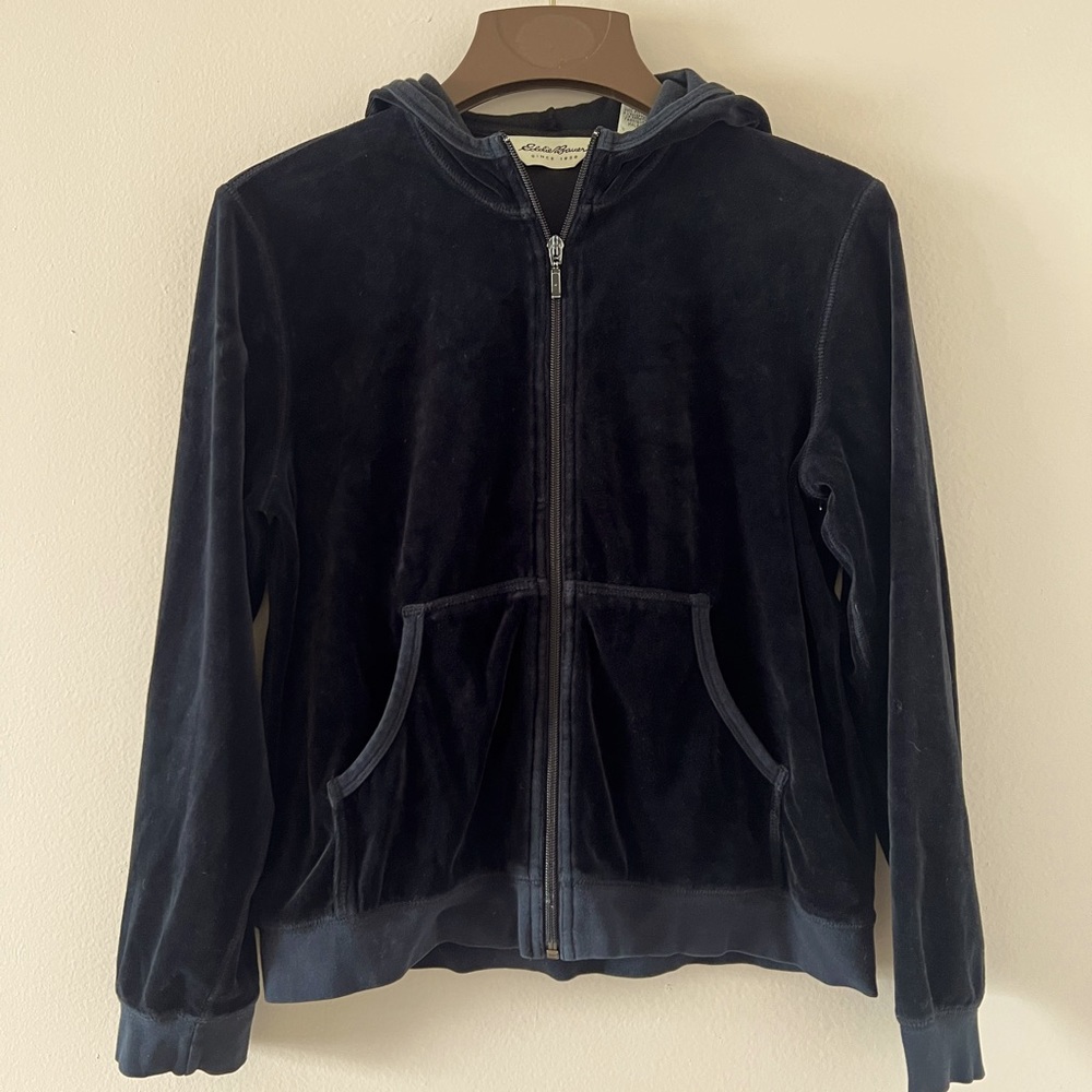 EDDIE BAUER || Size: SMALL || Velvet Textured Zip-Up Hoodie